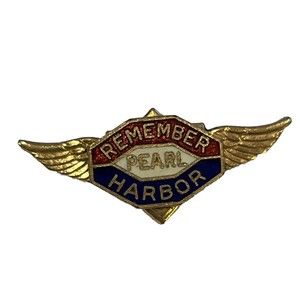 Remember Pearl Harbor WWII Eagle Pin Brooch Military Sweetheart Homefront 1940s
